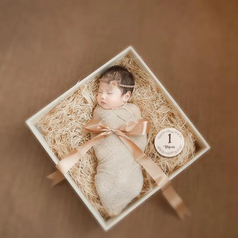 6 Pcs/Set Handmade Baby Milestone Cards Infants Birth Growth Album Photography Props Newborn Monthly Recording Cards