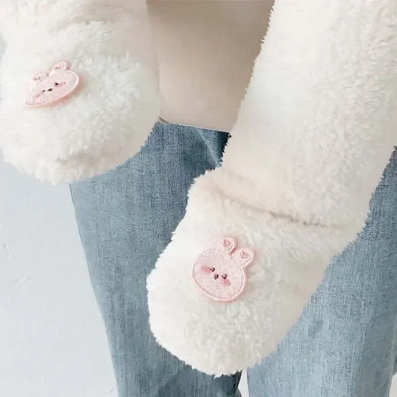 Winter Baby Socks Cute Cartoon Non-slip Floor Sock Warm Thicken Fleece Newborn Midtube Socks For Bys Girls Outdoor Leg Warmers