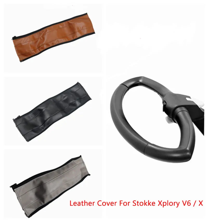 Pu Leather Handle Cover For Stokke Xplory V6/X Stroller Pram Bumper Protective Cases Armrest Covers Baby Carriage Accessories