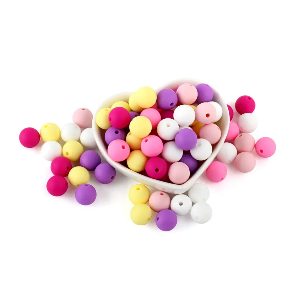 20pcs 9mm Silicone Round Beads Pearl Ball Food Grade DIY Pacifier Chain Bracelet Baby Chewable Molar Teething Teether Mini Bead