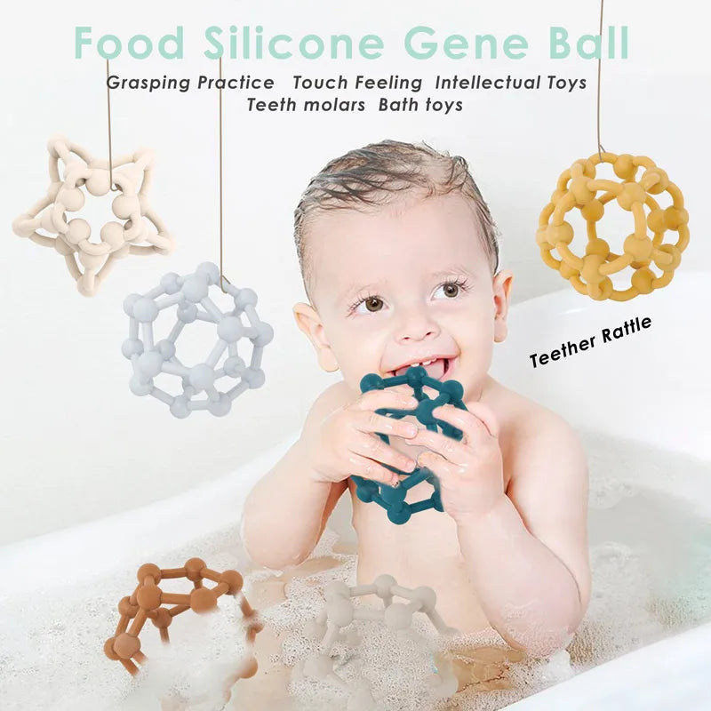Baby Toy Training Grip Food Grade Safety Silicone Material BPA Free Baby Teether Children’s Educational Toy Gene Ball Labyrinth