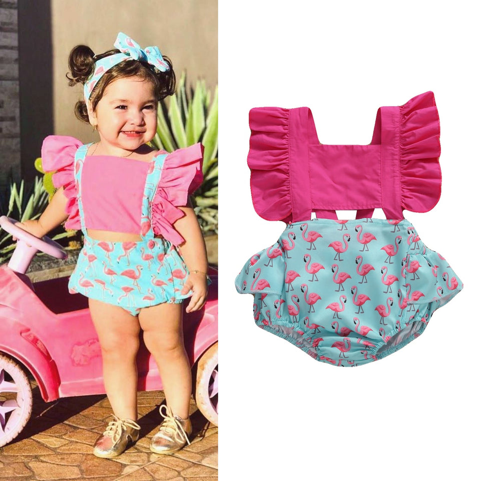 New 0-24M Summer Boys Hollow-Out Rompers Baby Girls Fruit Animal Print Ruffles Short Sleeve Jumpsuits Cute Infant Clothes